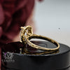 Gold Pave Halo and Shank 1.25 Carat Diamond Engagement Ring (Pear Centre) - 02US08